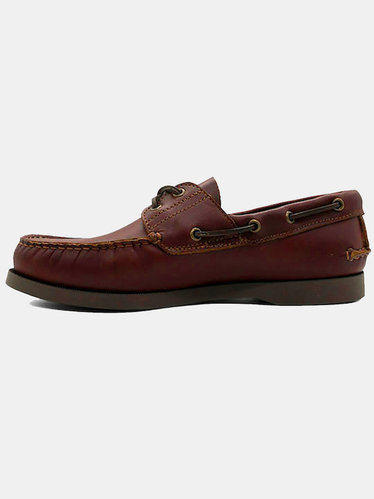 Men's Leather Boat Shoes Tabac Brown