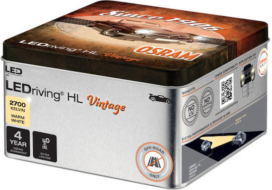 Osram Lamps Car LEDriving HL Vintage H19 / H4 LED 2700K Warm White 12V 14W 2pcs