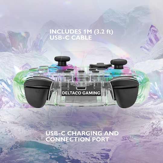 Deltaco DTG GAM-149-T Wireless Gamepad pentru Switch Transparent