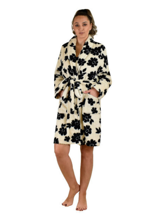 Secret Point Winter Damen Vlies Robe Black