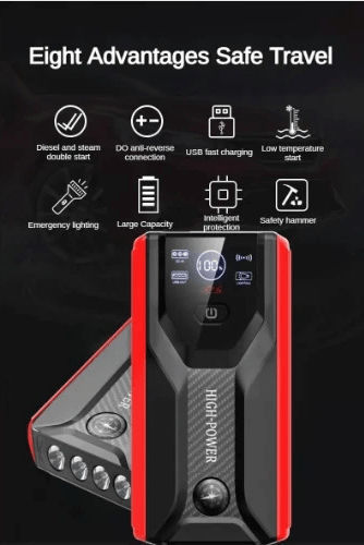 Andowl Qd1090 Portable Car Battery Jump Starter 15000mAh with Power Bank / USB / Φακό 12V