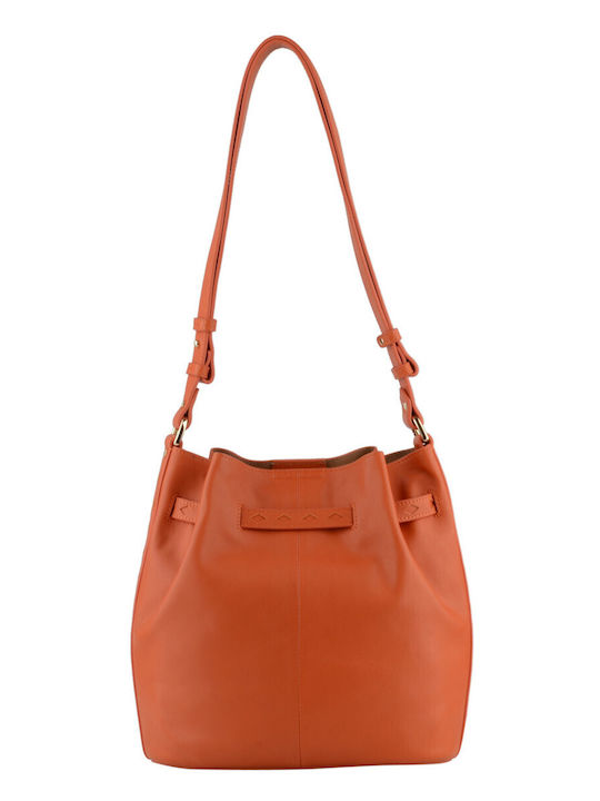 Maison Pourchet Leather Women's Pouch Crossbody Orange