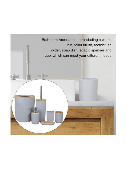 Badezimmerzubehör-Set Bambus Hellblau 6 Stück 325897-Gelb