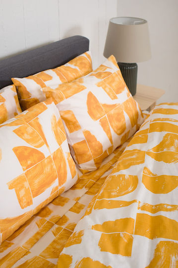 Viokarpet Duvet Cover Set Cotton Single with Pillowcase 165x245 Home Nordic 855 Gold