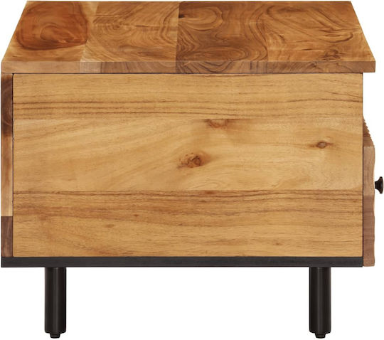 Rectangular Central Coffee Table Made of Solid Acacia Wood M80xW54xH40cm