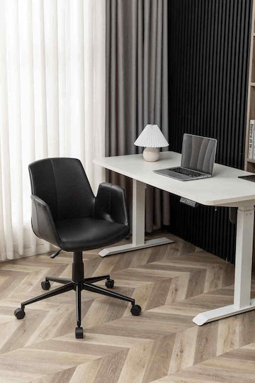 Polihome Stuhl Büro mit Armen Time 162736679 Black Velvet-Black Metal