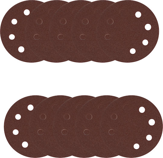 Detoolz Normales Schleifblatt K80 mit 8 Löchern 180x180mm Set 10Stück