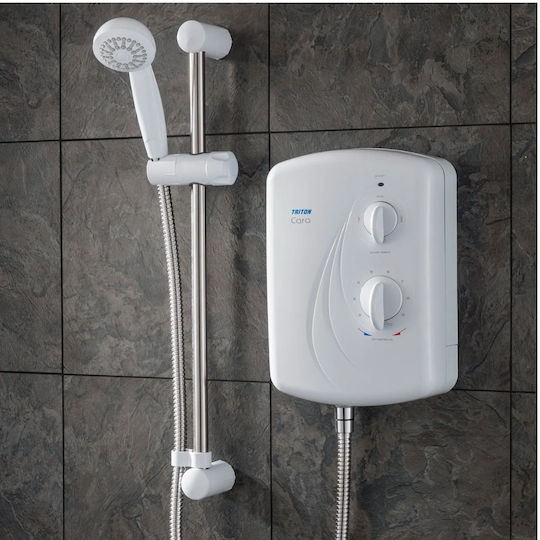 Triton Cara Wall Mounted Electric Single-Phase Instant Water Heater for Bathroom 7.8kW White