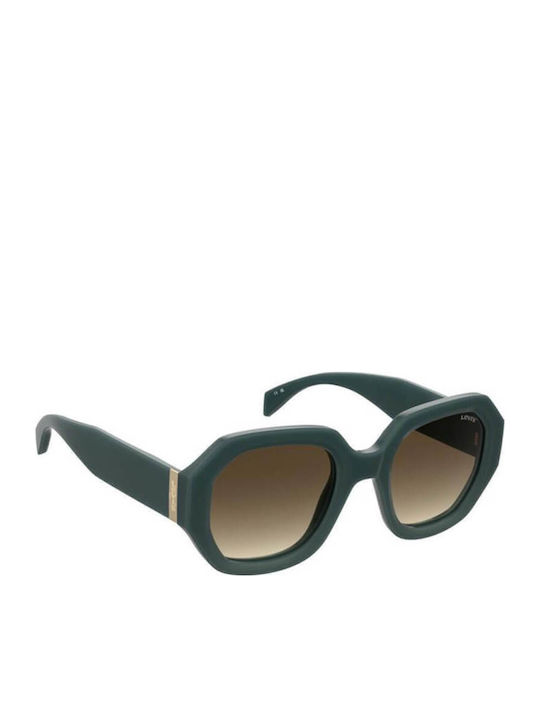 Levi's Women's Sunglasses with Green Plastic Frame and Brown Gradient Lens LV1066/S 1ED/HA/S