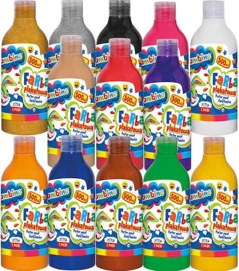 St. Majewski Tempera de Pictură Czerwona în Sticlă 500ml 1buc