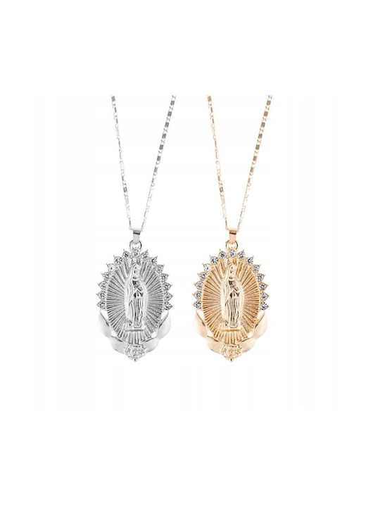 Mary Mother Of God Charm Amulet Placat cu aur