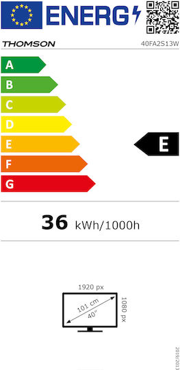 Thomson Smart Τηλεόραση 40" Full HD LED 40FA2S13W (2023)