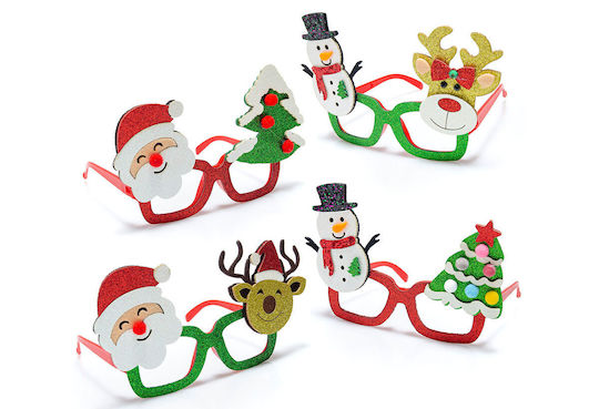 Weihnachts-Brillen (Μverschiedene Designs/Farben) mit Glitzer