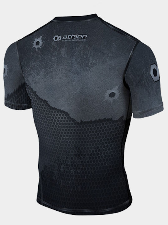 Athlon Herren Kurzärmlig T-Shirt 100-1807 für Jiu-Jitsu Schwarz