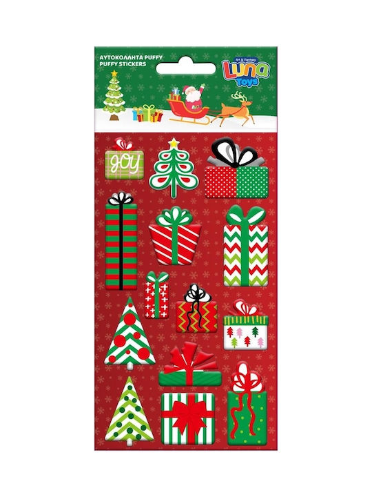 Luna Christmas with Design Άγιου Βασίλη , Αστεριού and Δέντρου Puffy