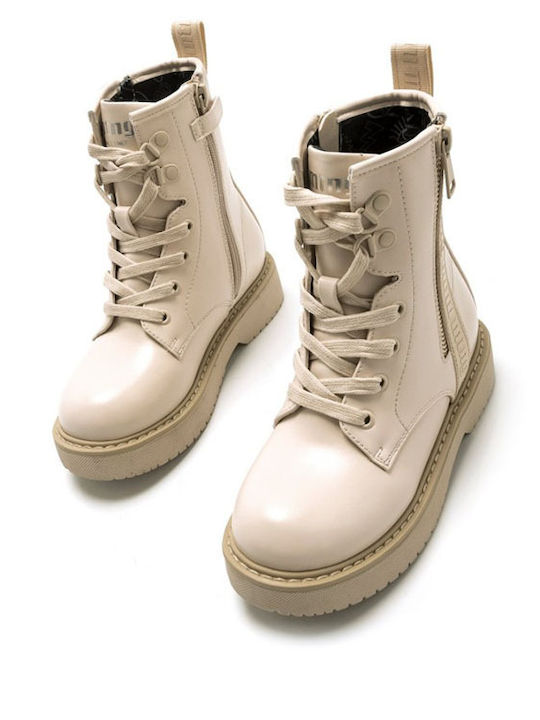 Kids Boots with Zipper Ecru