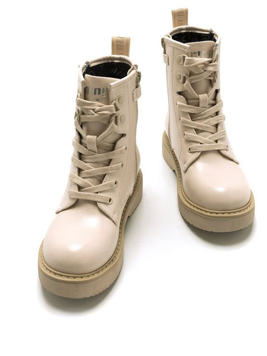 Kids Boots with Zipper Ecru