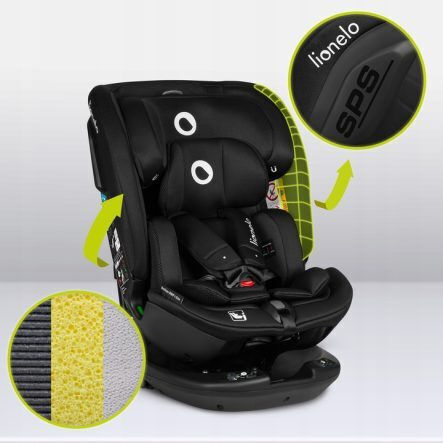 Lionelo Bastian Rwf Scaun Auto pentru Copii i-Size cu Isofix Carbon negru 0-36 kg
