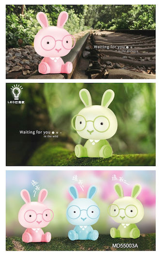 Decobebe Led Παιδικό Διακοσμητικό Φωτιστικό Rabbit Ροζ