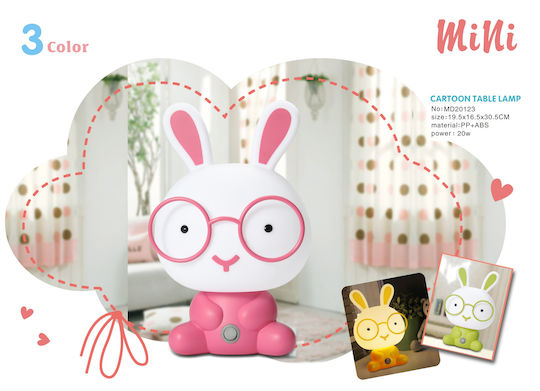 Decobebe Led Παιδικό Διακοσμητικό Φωτιστικό Rabbit Ροζ