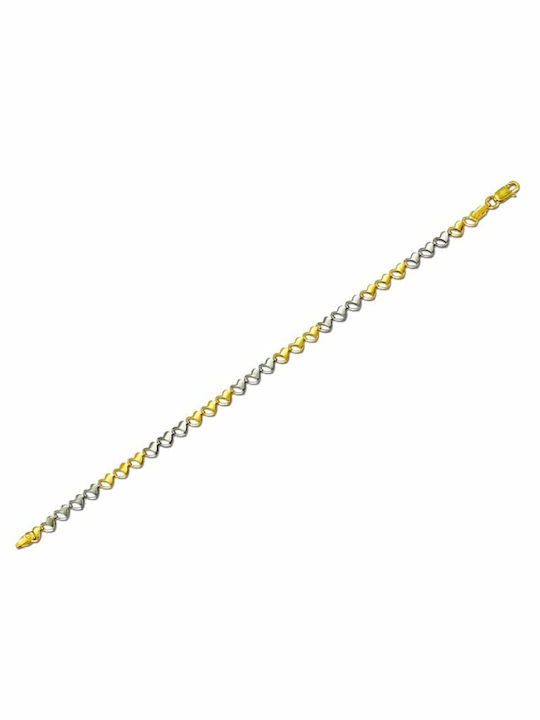 Gold/white gold bracelet BA1209 14 carat