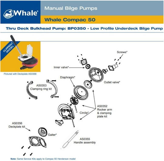 Whale Marine Pumpe Bilge Membran für Boot Handbuch
