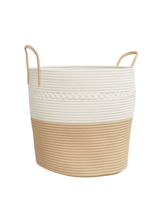 vidaXL Storage Basket Fabric Beige 43x43x38cm 1pcs