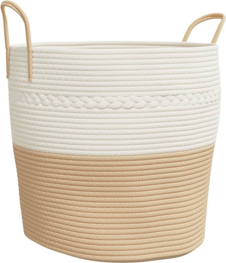 vidaXL Καλάθι Αποθήκευσης Υφασμάτινο Μπεζ 43x43x38cm vidaXL Καλάθι Αποθήκευσης Υφασμάτινο Μπεζ 43x43x38cm
