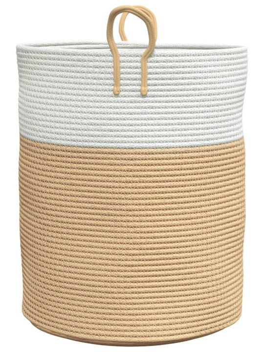vidaXL Storage Basket Fabric Beige 38x38x46cm 1pcs