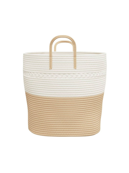 vidaXL Καλάθι Αποθήκευσης Υφασμάτινο Μπεζ 43x43x38cm
