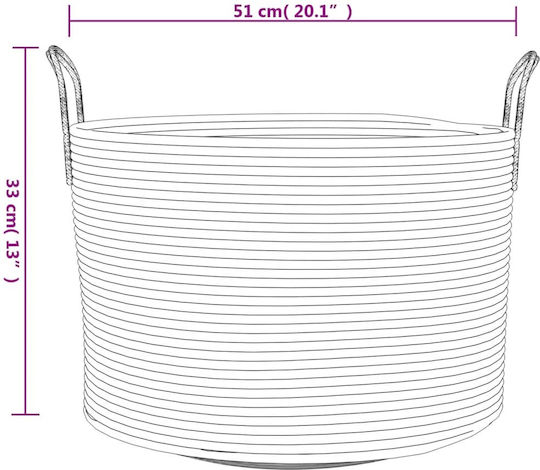 vidaXL Καλάθι Αποθήκευσης Υφασμάτινο Καφέ 51x51x33cm
