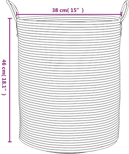 vidaXL Storage Basket Fabric Gray 38x38x46cm 1pcs