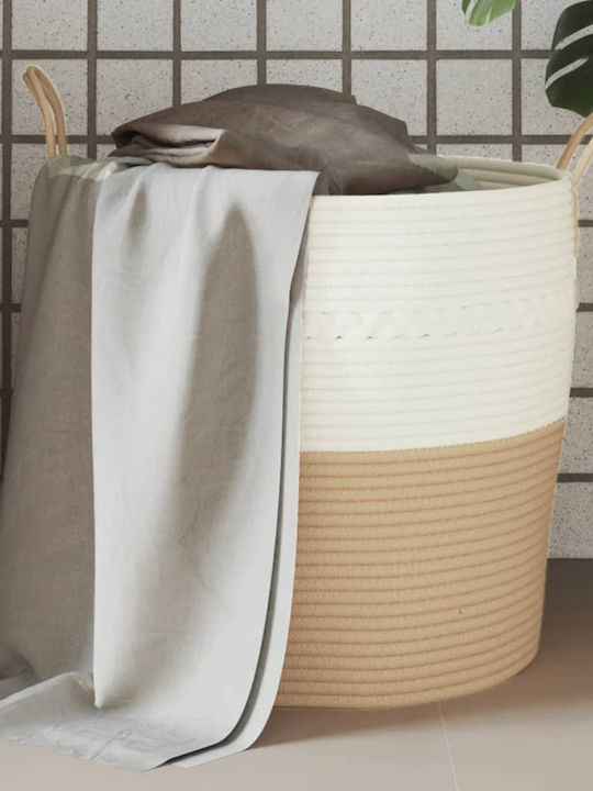 vidaXL Καλάθι Αποθήκευσης Υφασμάτινο Μπεζ 43x43x38cm