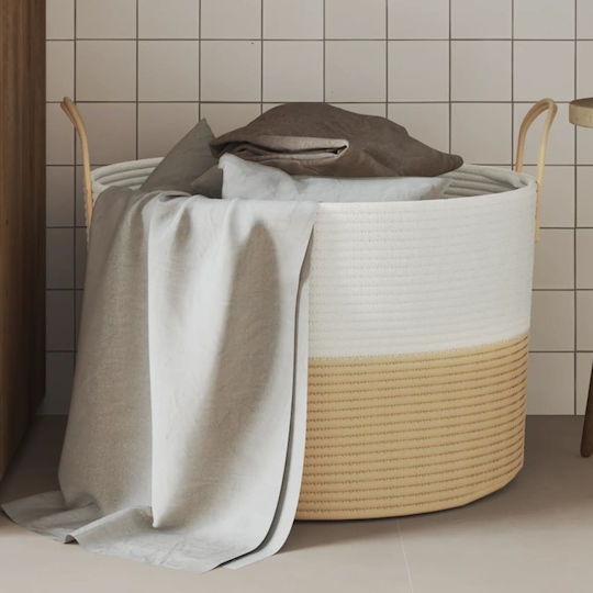 vidaXL Storage Basket Fabric Beige 51x51x33cm 1pcs