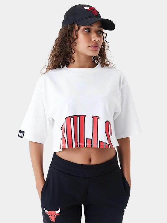 New Era Damen Crop T-shirt Weiß