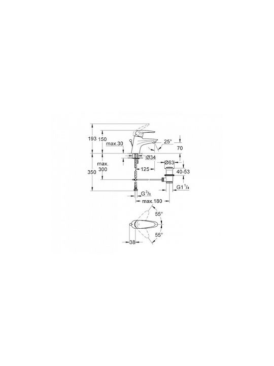 Grohe Eurodisc Батерия Биде