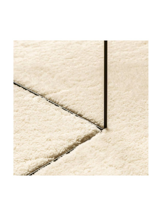 vidaXL Huarte Rutschfest Teppich Rechteckig Synthetisch,Polyester/Cotton/Leather Cream