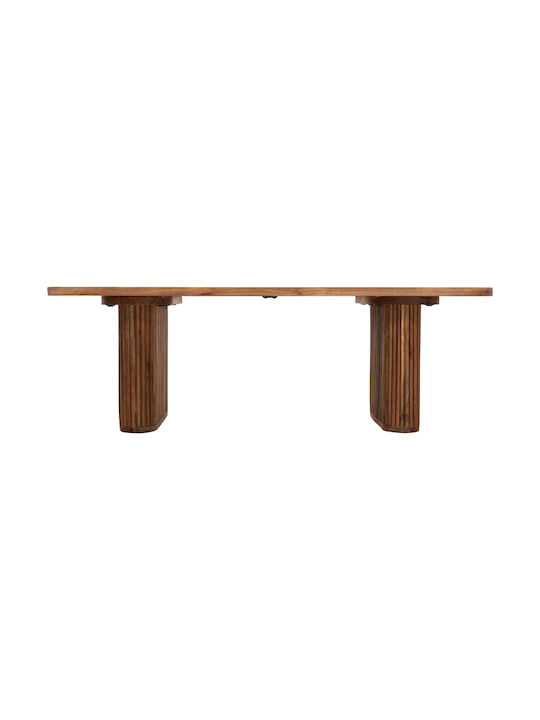 Rectangular Central Coffee Table Groot Made of Solid Wood Natural W120xD60xH40cm