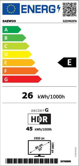 Daewoo Smart Τηλεόραση 32" Full HD LED 32DM63FA (2023)