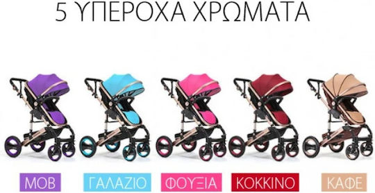 Fiko Wisesonle Adjustable 2 in 1 Baby Stroller Suitable for Newborn Light Blue 12kg