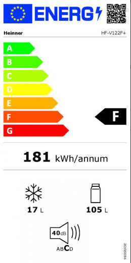 Heinner Мини Бар 122лт В83.8xШ54xД59.5см. Бял HF-V122F+