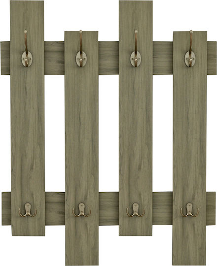 HomeMarkt Wall Hanger Wesson Wooden 16 Hooks Green 64x4x79cm