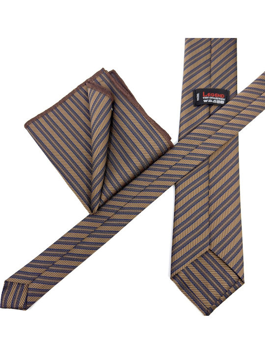 Legend Accessories Set Cravate Bărbați Mătase Tipărită În Culoare Maro