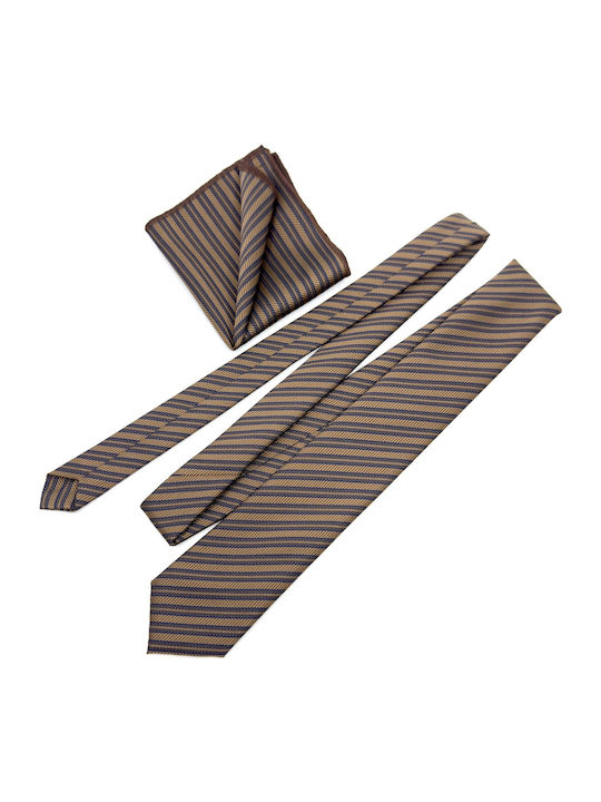 Legend Accessories Set Cravate Bărbați Mătase Tipărită În Culoare Maro