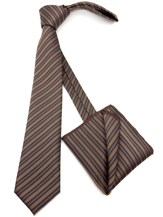 Legend Accessories Set Cravate Bărbați Mătase Tipărită În Culoare Maro