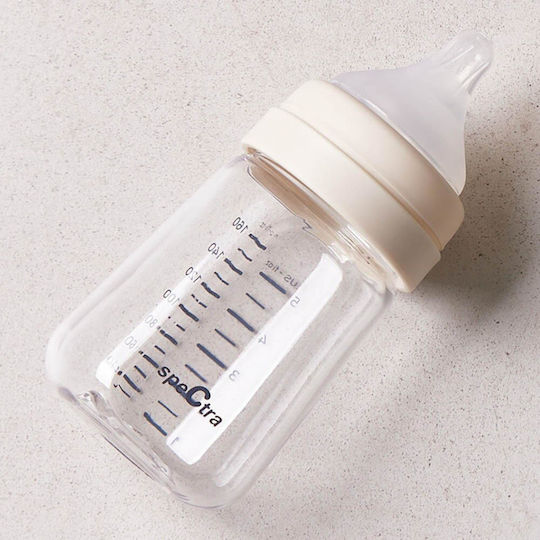 Spectra Module Biberoane Bebeluși Din Plastic Anti-Colici Cu Tetină Din Silicon Pentru 0-3 Luni Transparent 160ml