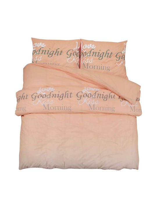 vidaXL Bettbezug-Set Baumwolle Einzelbett mit Kissenbezug 140x200 Pink