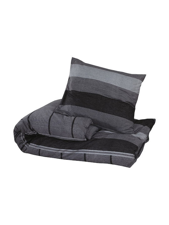 vidaXL Комплект Плик за Завивка Памучен Кинг Сайз с 2 Калъфки 260x220 Dark Grey
