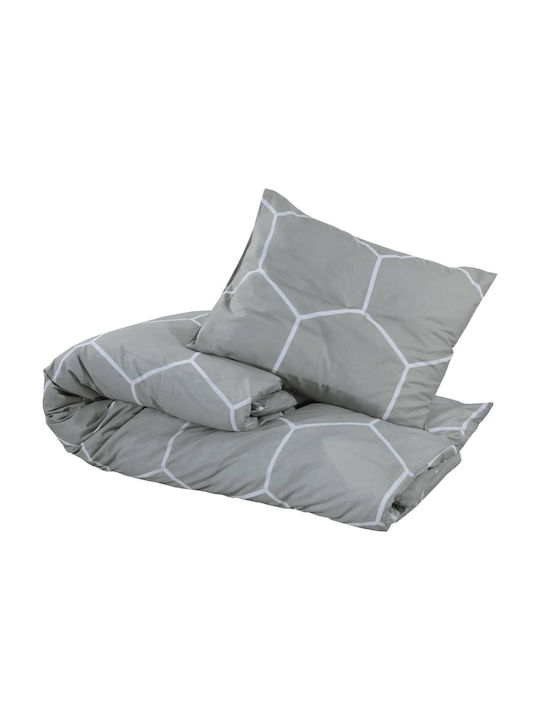 vidaXL Комплект Плик за Завивка Памучен Кинг Сайз с 2 Калъфки 260x240 Сив