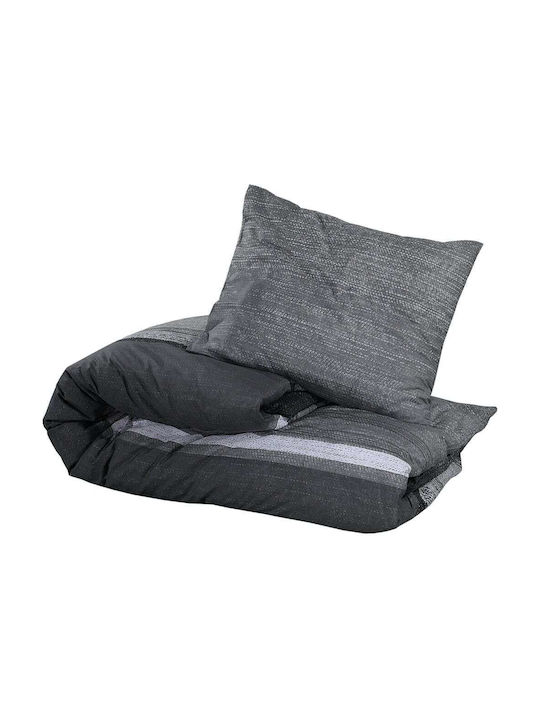 vidaXL Комплект Плик за Завивка Памучен Кинг Сайз с 2 Калъфки 260x240 Dark Grey